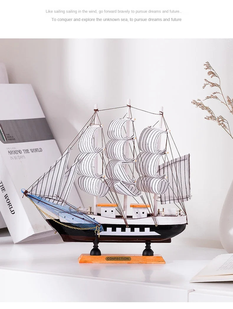 New Wooden Sailboat Model Office Living Room Decoration Crafts Nautical Decoration Creative Model Home Decoration Birthday Gift