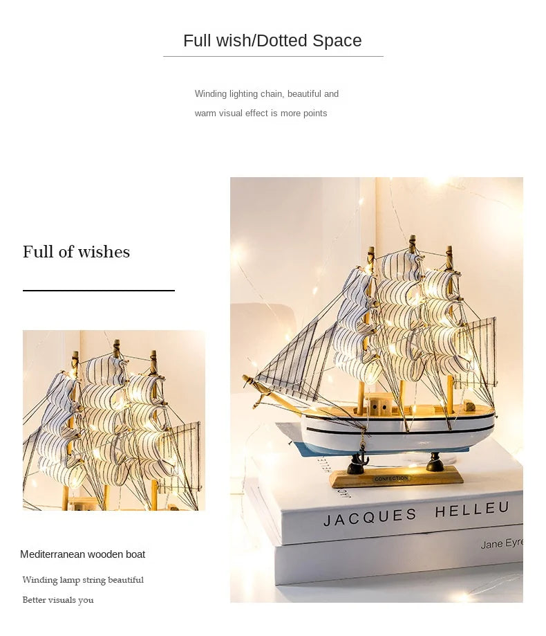 New Wooden Sailboat Model Office Living Room Decoration Crafts Nautical Decoration Creative Model Home Decoration Birthday Gift