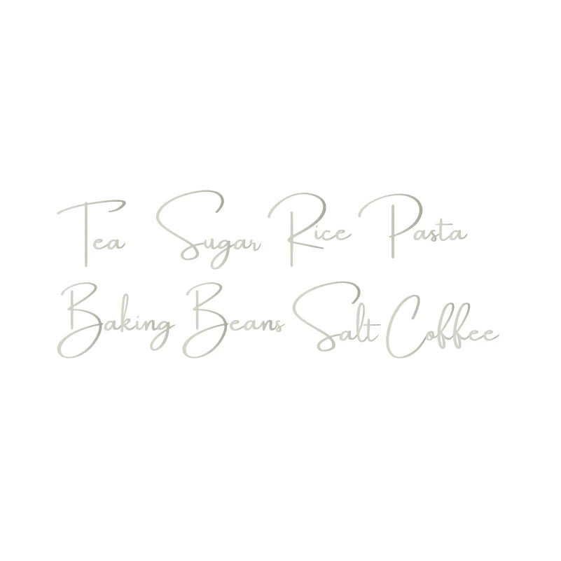 Kitchen Organization Canister Jar Labels Sticker Waterproof Decal Tea Coffee Sugar Baking Salt Quotes Vinyl Mural Art Decals