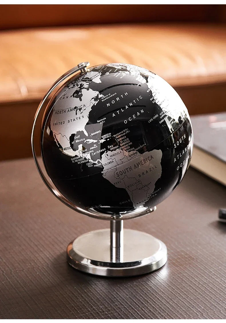 Metal Base World Globe, Rotating World Globe with Stand, for Children To Learn, for Classroom Geography Education