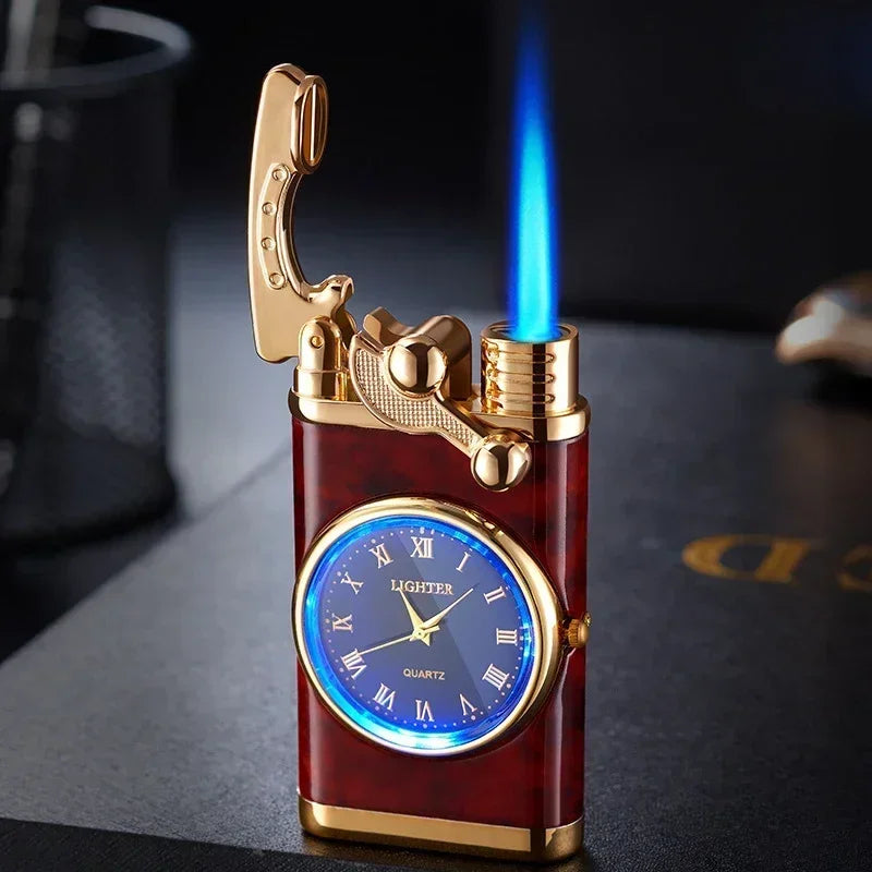 Rocker Metal Unusual Gas Lighters Jet Butane Torch Lighter Windproof Cigarette Cigar Lighter Gadgets for Men
