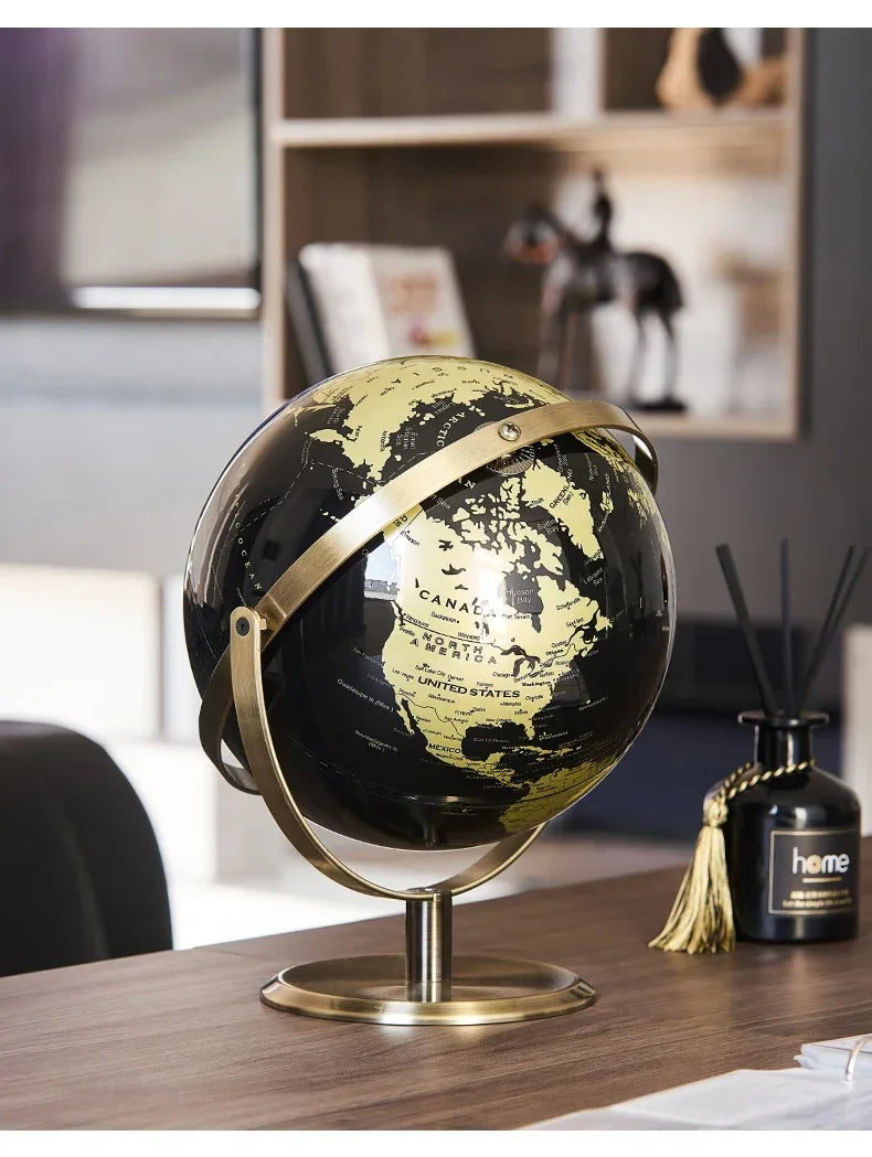 Metal Base World Globe, Rotating World Globe with Stand, for Children To Learn, for Classroom Geography Education