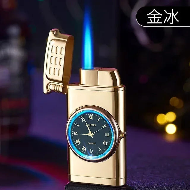 Rocker Metal Unusual Gas Lighters Jet Butane Torch Lighter Windproof Cigarette Cigar Lighter Gadgets for Men