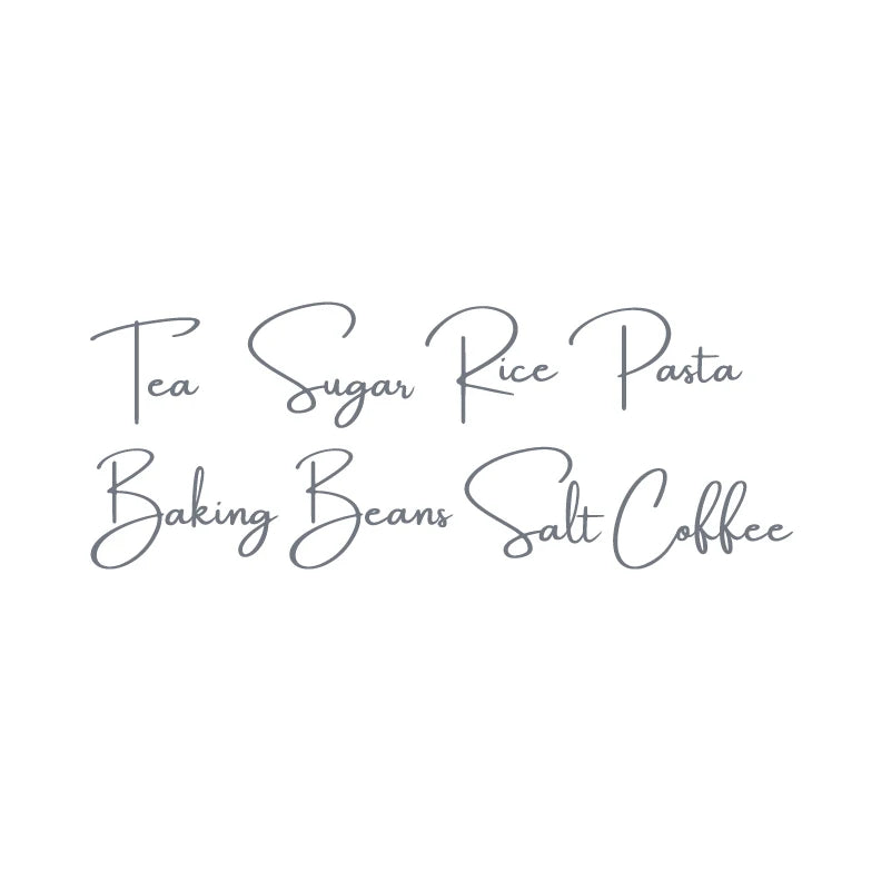 Kitchen Organization Canister Jar Labels Sticker Waterproof Decal Tea Coffee Sugar Baking Salt Quotes Vinyl Mural Art Decals