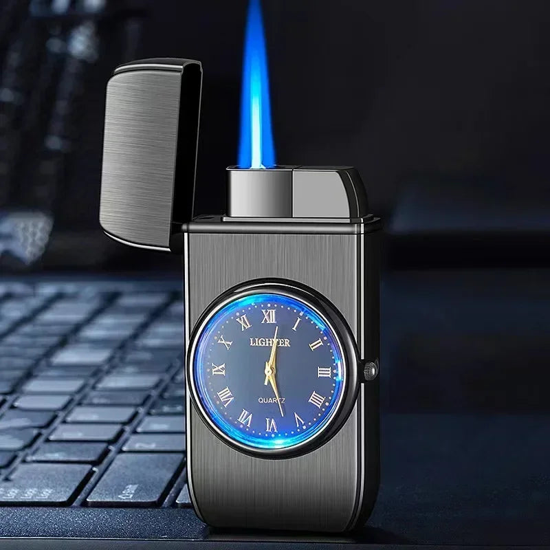Rocker Metal Unusual Gas Lighters Jet Butane Torch Lighter Windproof Cigarette Cigar Lighter Gadgets for Men