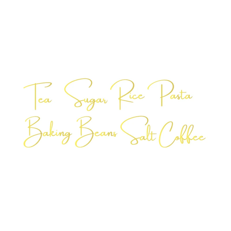 Kitchen Organization Canister Jar Labels Sticker Waterproof Decal Tea Coffee Sugar Baking Salt Quotes Vinyl Mural Art Decals