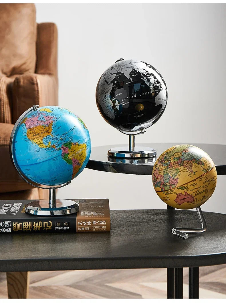 Metal Base World Globe, Rotating World Globe with Stand, for Children To Learn, for Classroom Geography Education