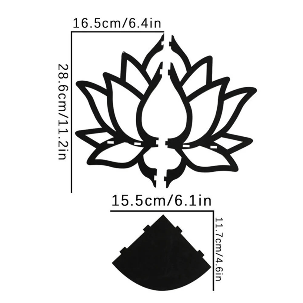 Wooden Lotus Hollow Decorative Rack Aromatherapy Organiser Essential Oil Candle Holder Wall Mounted Shelf Corner Shelf