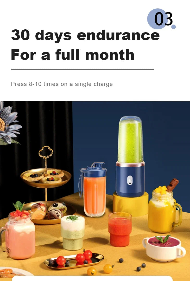 Portable Juicer Cup – 6 Blade USB Blender
