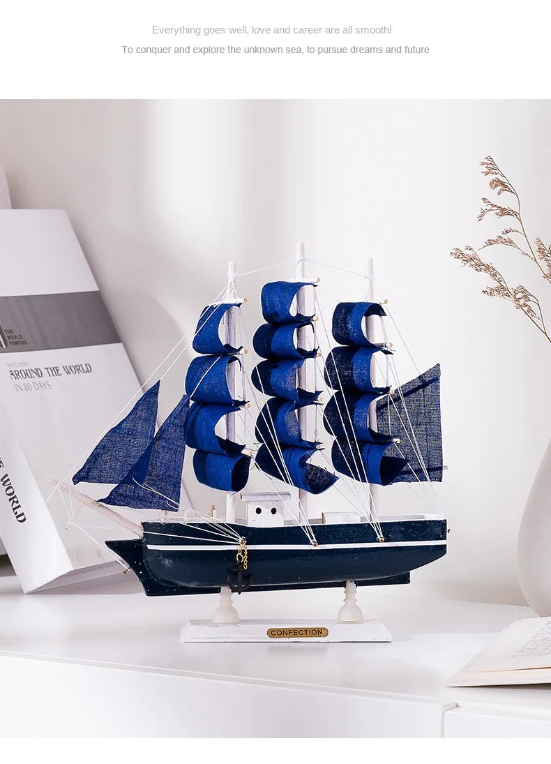 New Wooden Sailboat Model Office Living Room Decoration Crafts Nautical Decoration Creative Model Home Decoration Birthday Gift
