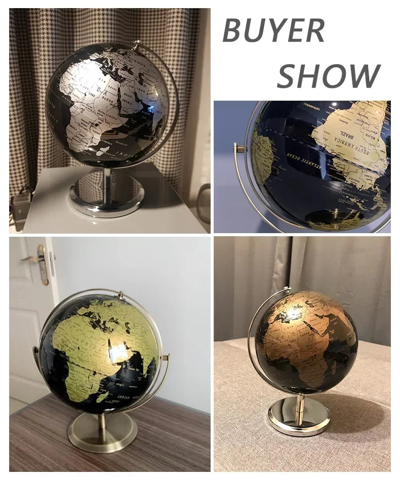 Metal Base World Globe, Rotating World Globe with Stand, for Children To Learn, for Classroom Geography Education
