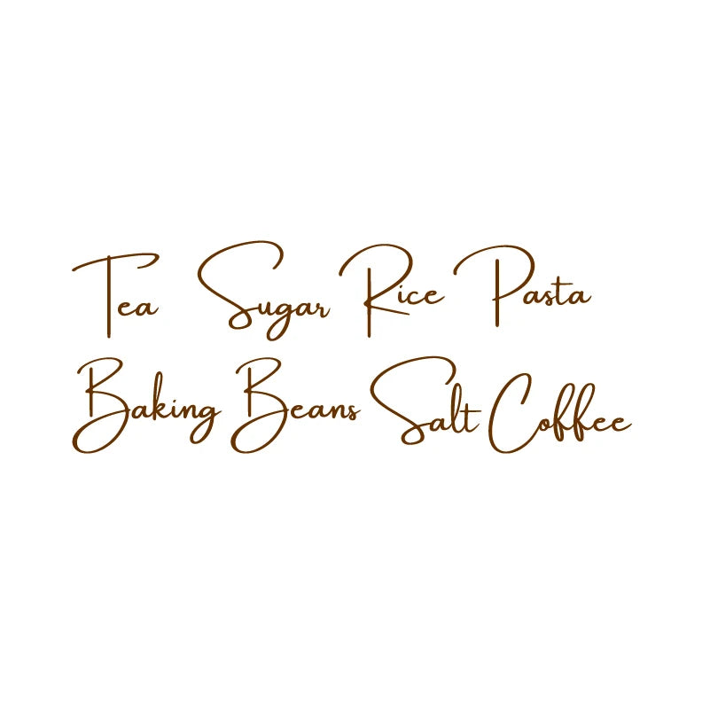 Kitchen Organization Canister Jar Labels Sticker Waterproof Decal Tea Coffee Sugar Baking Salt Quotes Vinyl Mural Art Decals