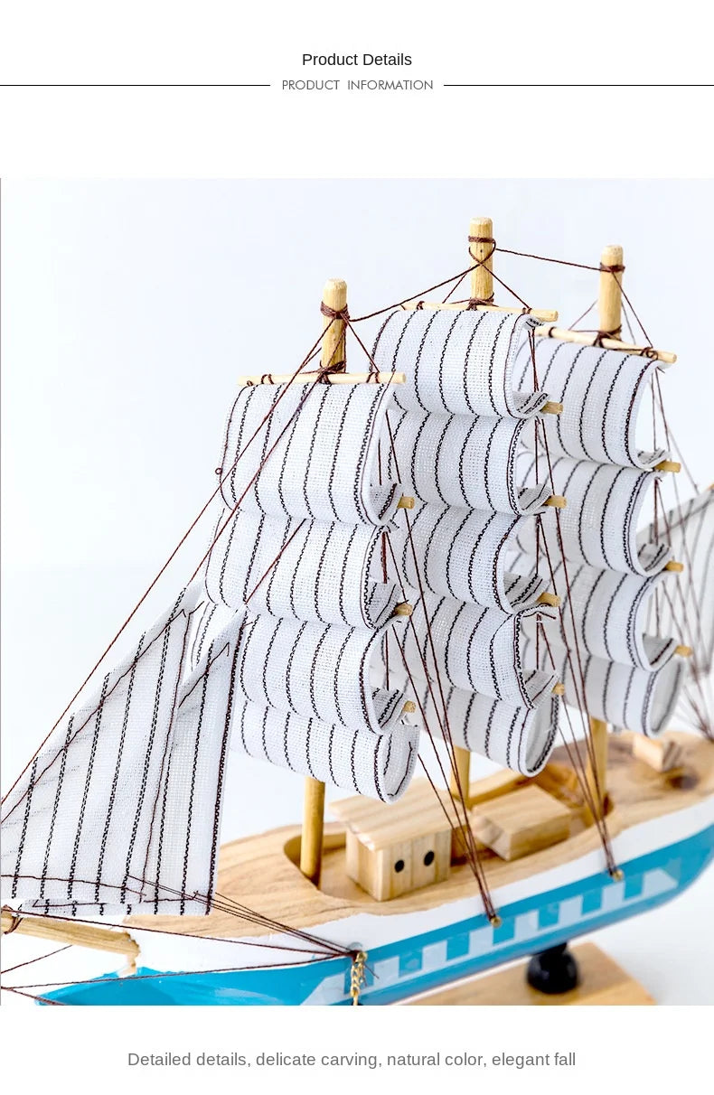 New Wooden Sailboat Model Office Living Room Decoration Crafts Nautical Decoration Creative Model Home Decoration Birthday Gift