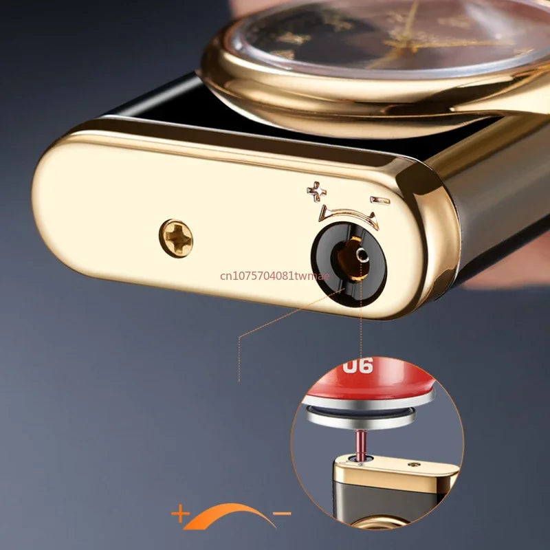 Rocker Metal Unusual Gas Lighters Jet Butane Torch Lighter Windproof Cigarette Cigar Lighter Gadgets for Men