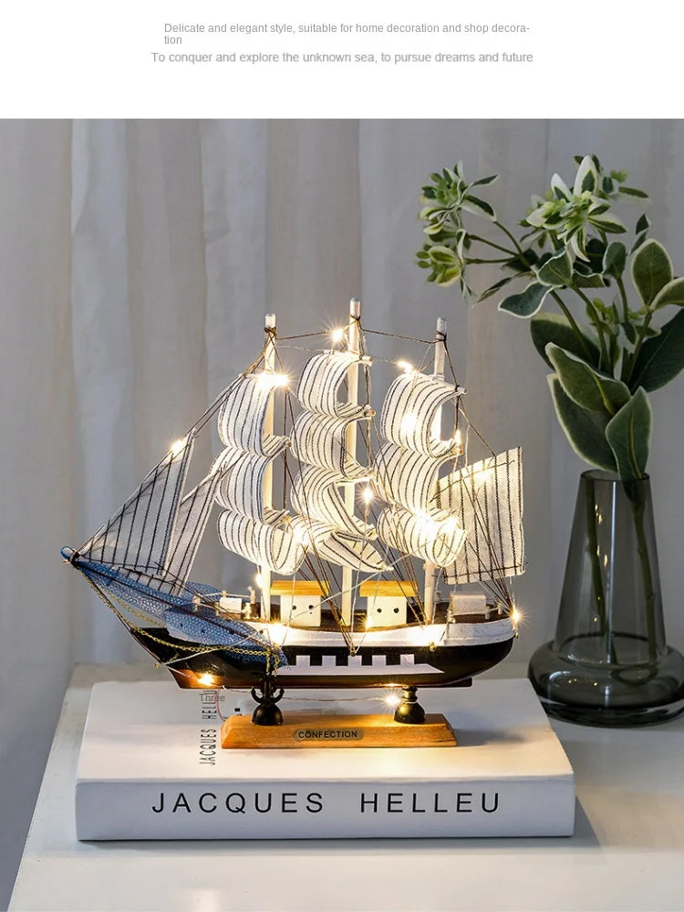 New Wooden Sailboat Model Office Living Room Decoration Crafts Nautical Decoration Creative Model Home Decoration Birthday Gift