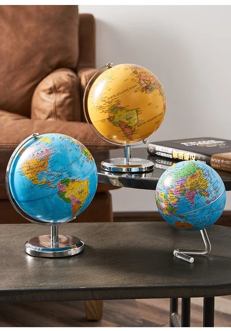 Metal Base World Globe, Rotating World Globe with Stand, for Children To Learn, for Classroom Geography Education