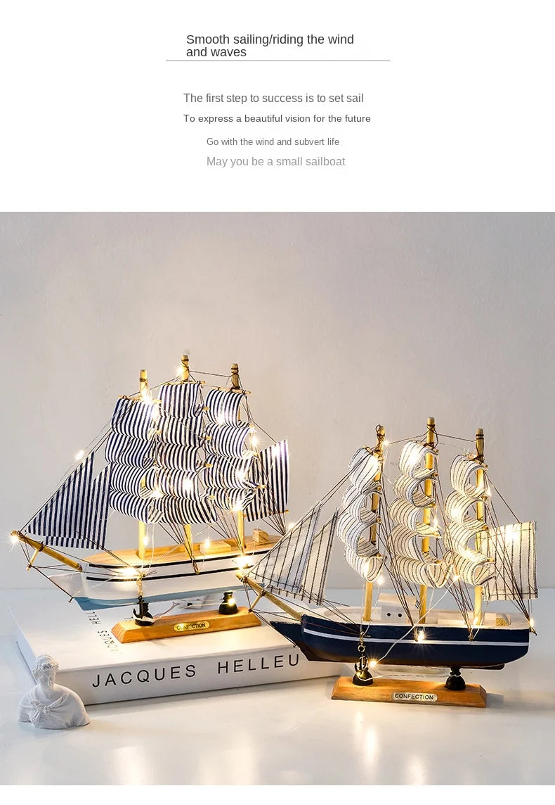 New Wooden Sailboat Model Office Living Room Decoration Crafts Nautical Decoration Creative Model Home Decoration Birthday Gift