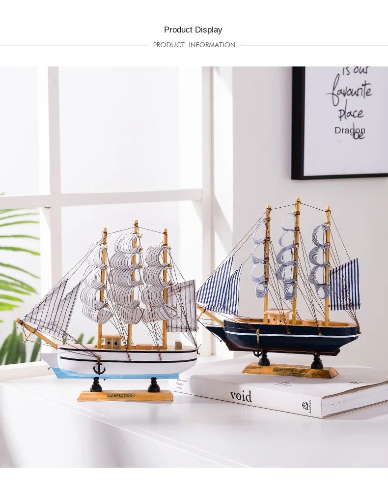 New Wooden Sailboat Model Office Living Room Decoration Crafts Nautical Decoration Creative Model Home Decoration Birthday Gift