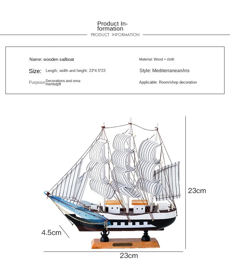 New Wooden Sailboat Model Office Living Room Decoration Crafts Nautical Decoration Creative Model Home Decoration Birthday Gift