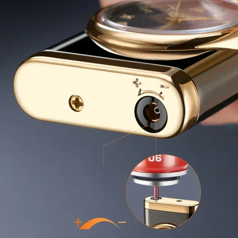 Rocker Metal Unusual Gas Lighters Jet Butane Torch Lighter Windproof Cigarette Cigar Lighter Gadgets for Men