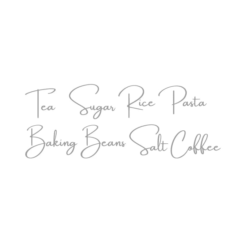Kitchen Organization Canister Jar Labels Sticker Waterproof Decal Tea Coffee Sugar Baking Salt Quotes Vinyl Mural Art Decals