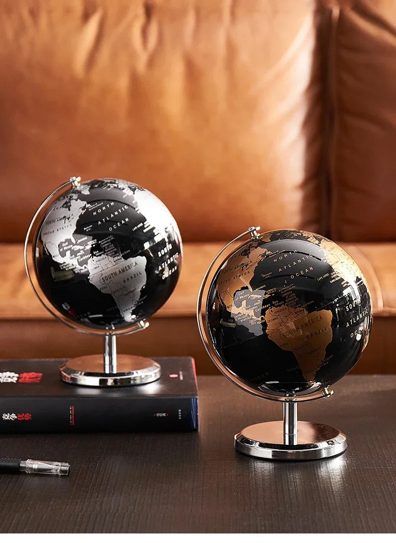 Metal Base World Globe, Rotating World Globe with Stand, for Children To Learn, for Classroom Geography Education