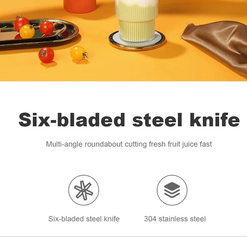 Portable Juicer Cup – 6 Blade USB Blender