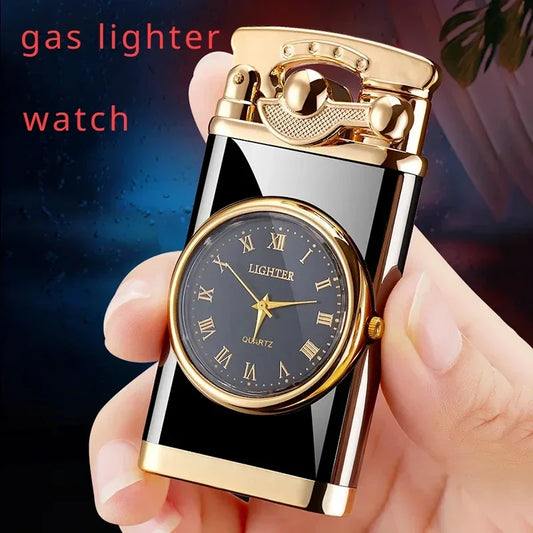 Rocker Metal Unusual Gas Lighters Jet Butane Torch Lighter Windproof Cigarette Cigar Lighter Gadgets for Men